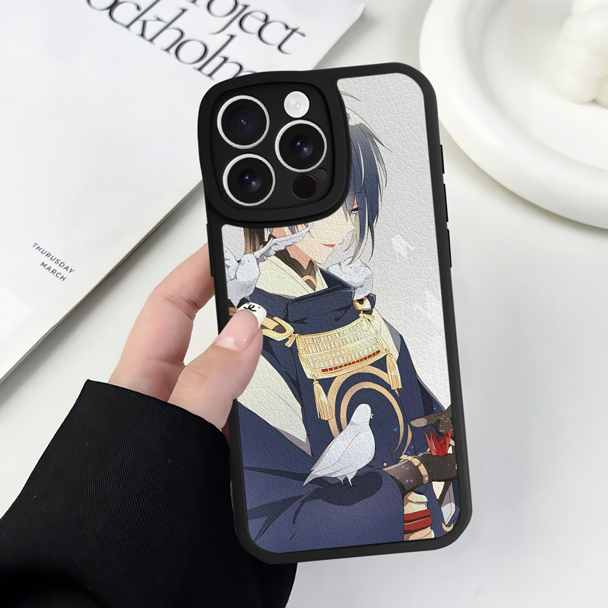 （画像用） 刀剣乱舞 Touken Ranbu 【iPhone 16シリーズ対応】シリコンスマホケース（レザー調） 材質：シリコン
